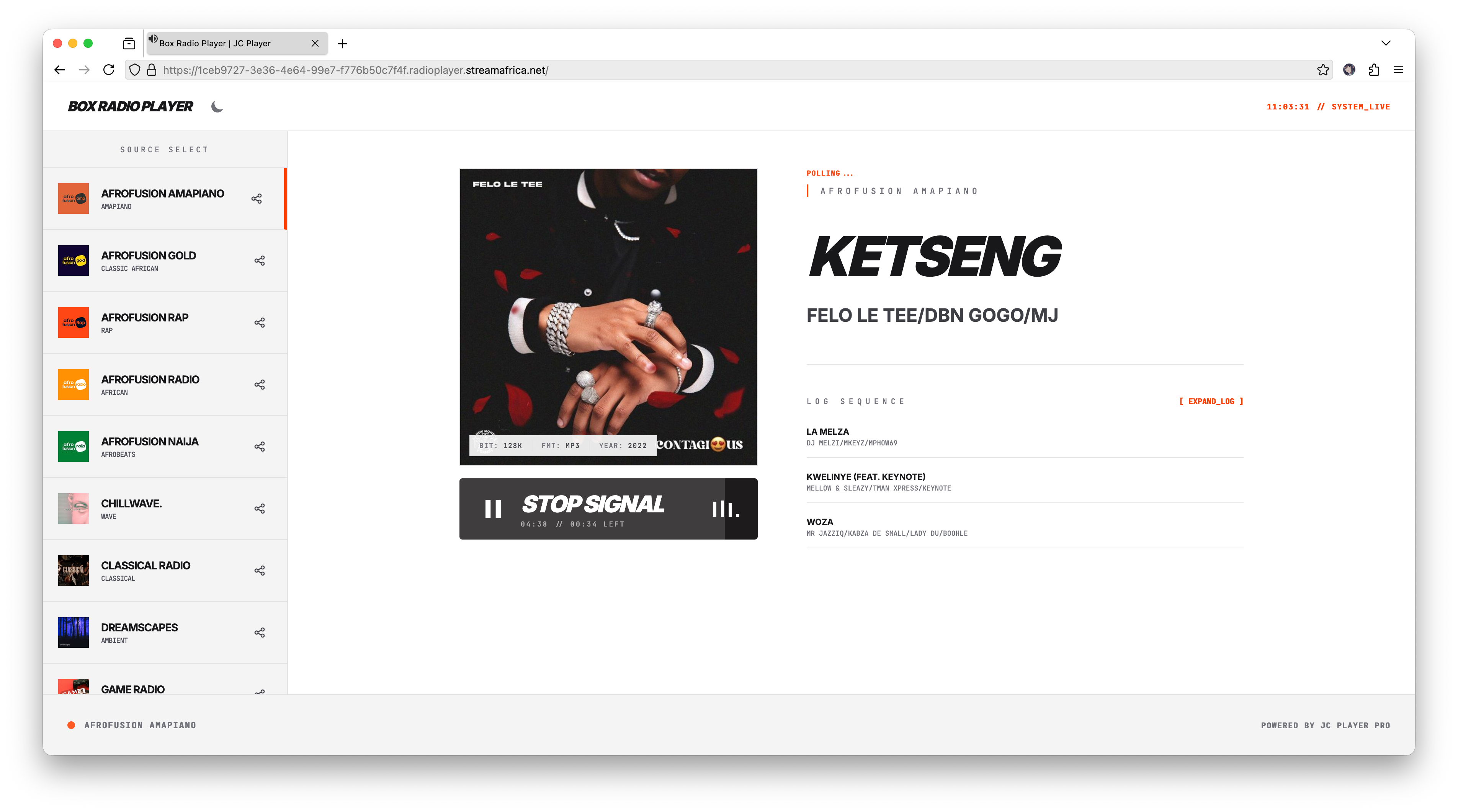 JC Player Pro Interface