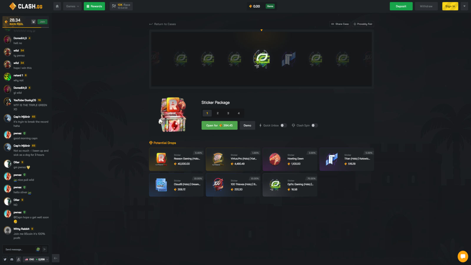 Clash.gg - Platform Interface