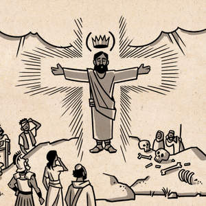 Illustration of a Jesus resurrected
