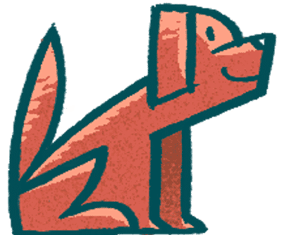 Illustration of a red dog