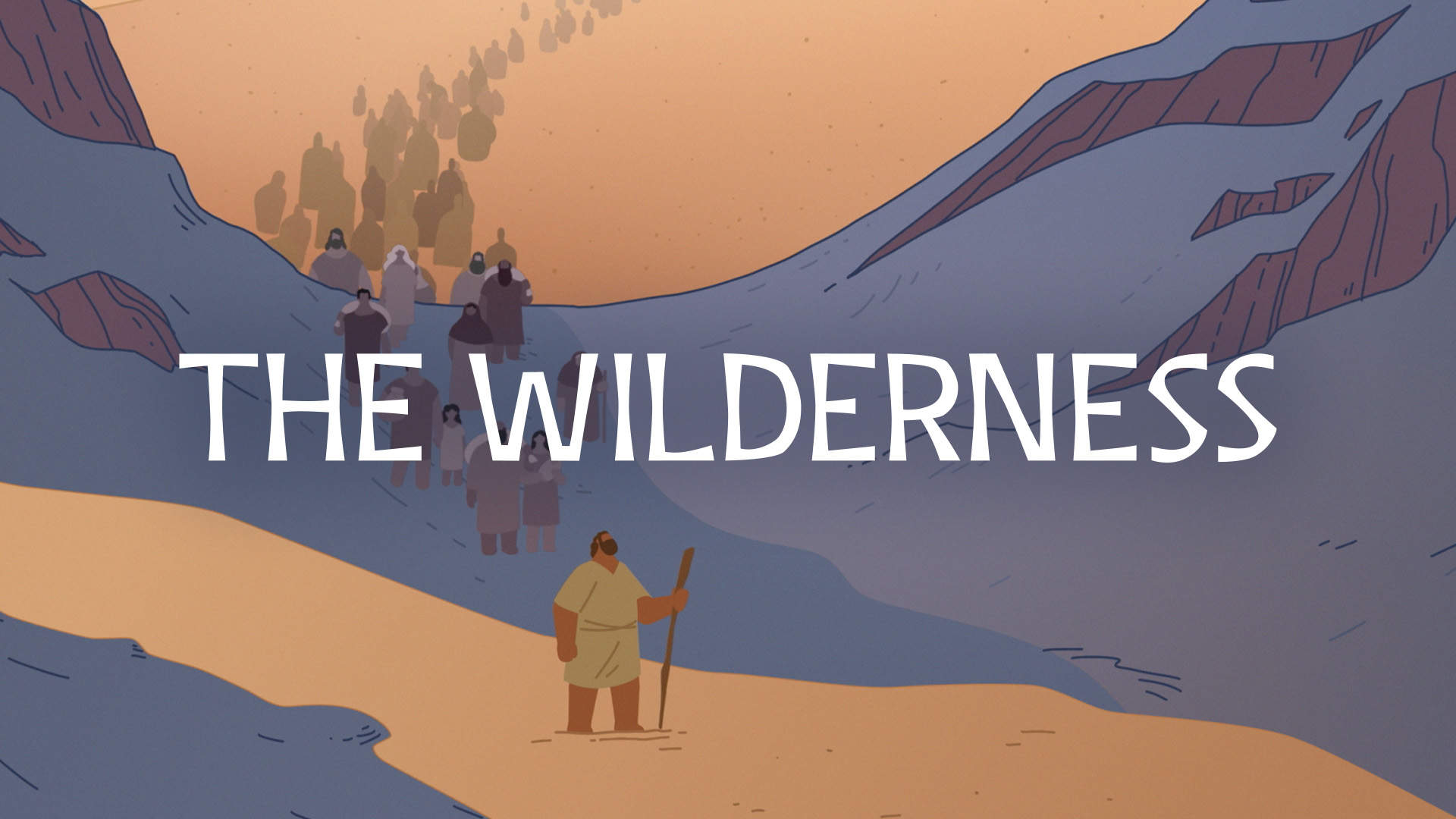 Illustration of the Wilderness with rock cliffs and streams running through it