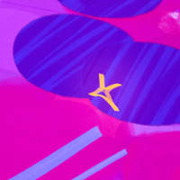 Wallpaper illustration drawn in marker of a gold star at the center of overlapping blue and magenta circles.