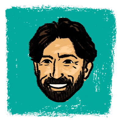 Illustrated portrait of Jon Collins