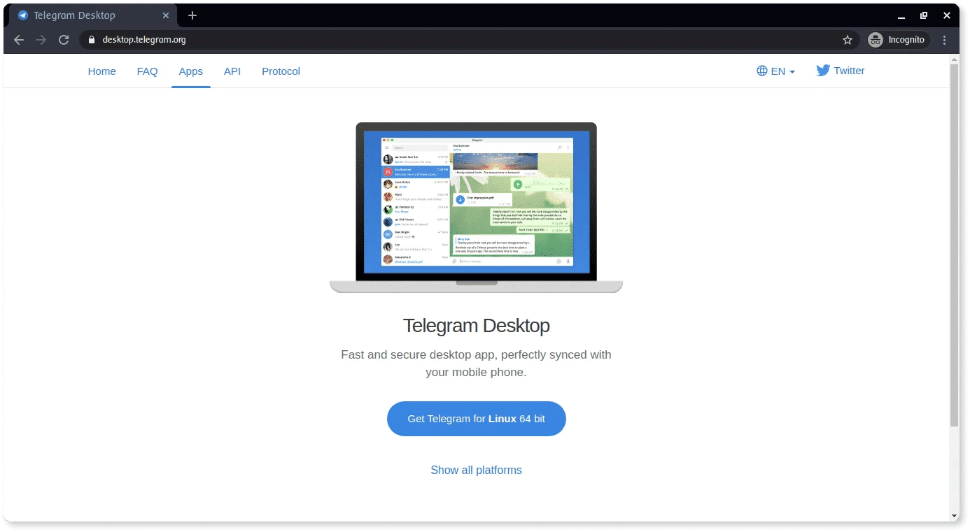 Telegram desktop app