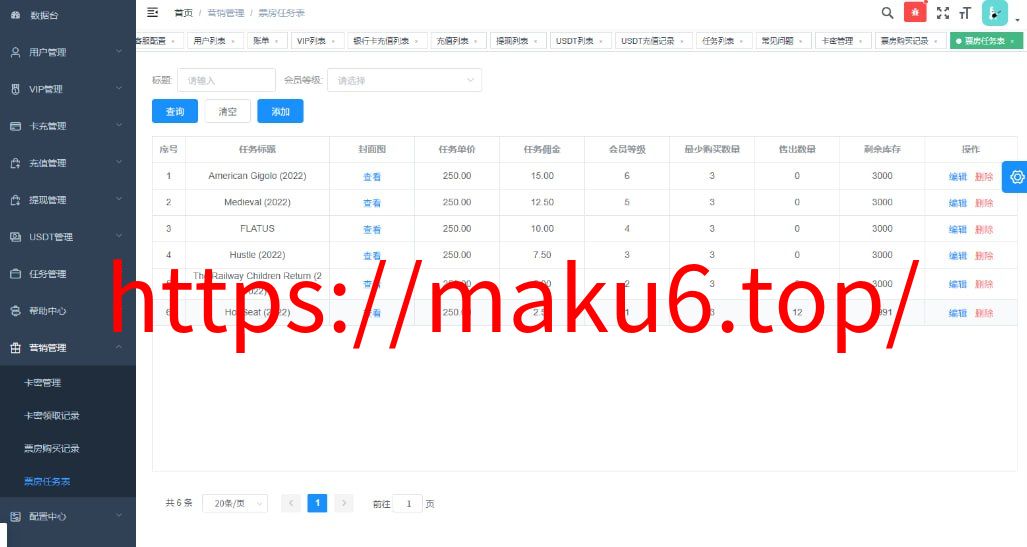 全新多语言视频任务系统源码：电影VIP点赞返利/影视推广平台 (Uniapp前端+Vue后台+PHP开源)