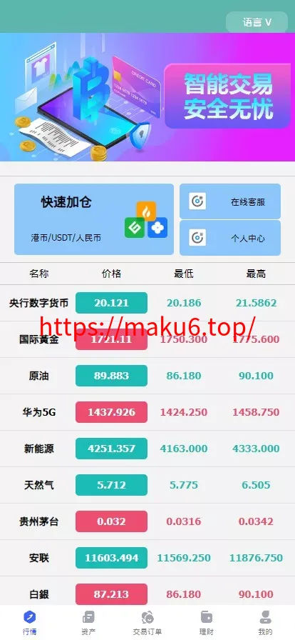 海外八国多语言二开黄金原油指数综合/合约微盘/余额宝理财/带点控/多级分销