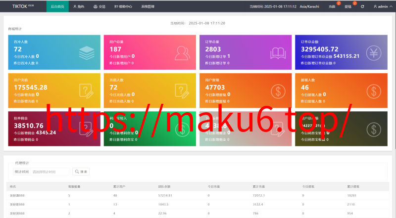 新版多语言/海外tiktok抢单刷单系统/刷单打针