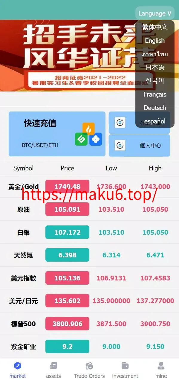 全新优化版八国语言微盘系统/外汇微交易系统+投资理财源码