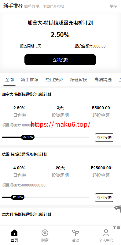 多语言投资理财/前端vue/新版海外特斯拉投资系统/后端thinkphp