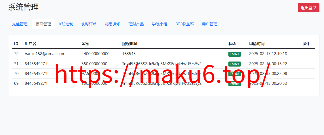 图片[24]-【海外盘口BitTong虚拟货币微交易投资理财源码】现货交易+杠杆交易+完美K线控制+完整用户输赢控制+代理+前端html+后端PHP-凡客源码