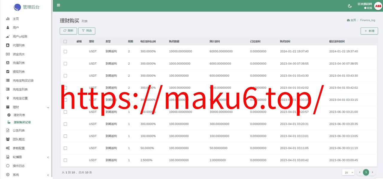 ABB双语言共享充电宝投资理财源码+五级分销返利+地图显示模式+vue编译后前端