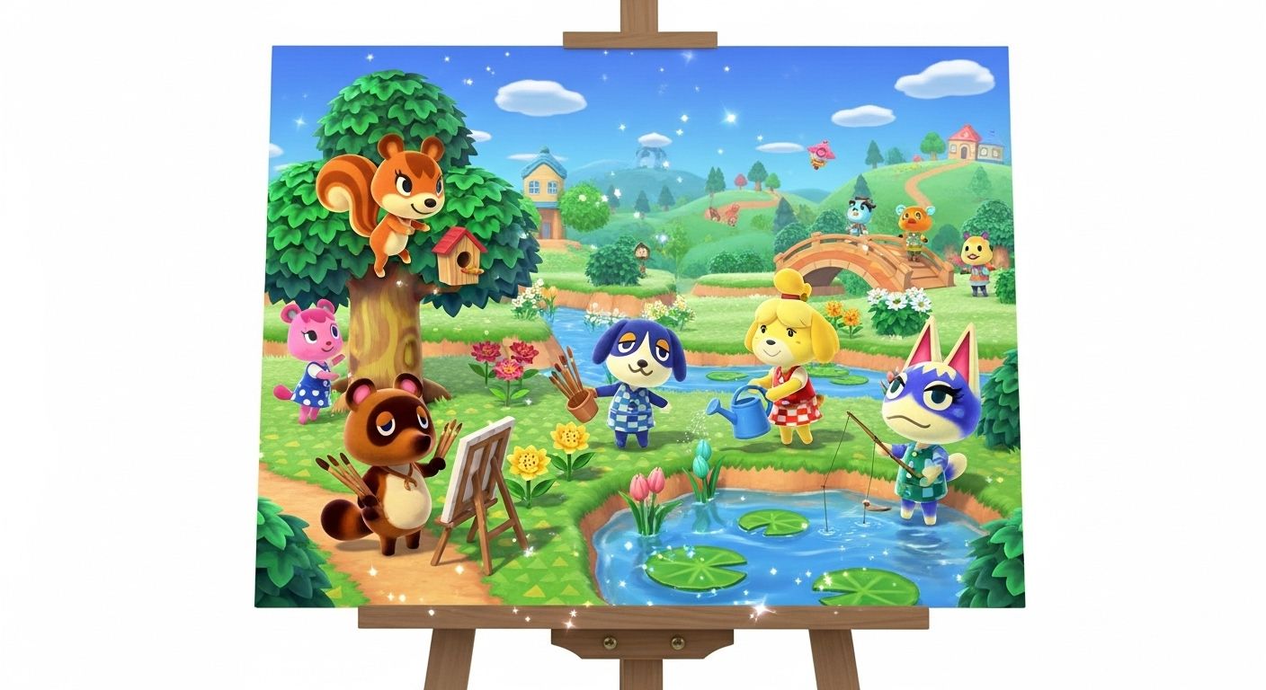 animal crossing moving painting