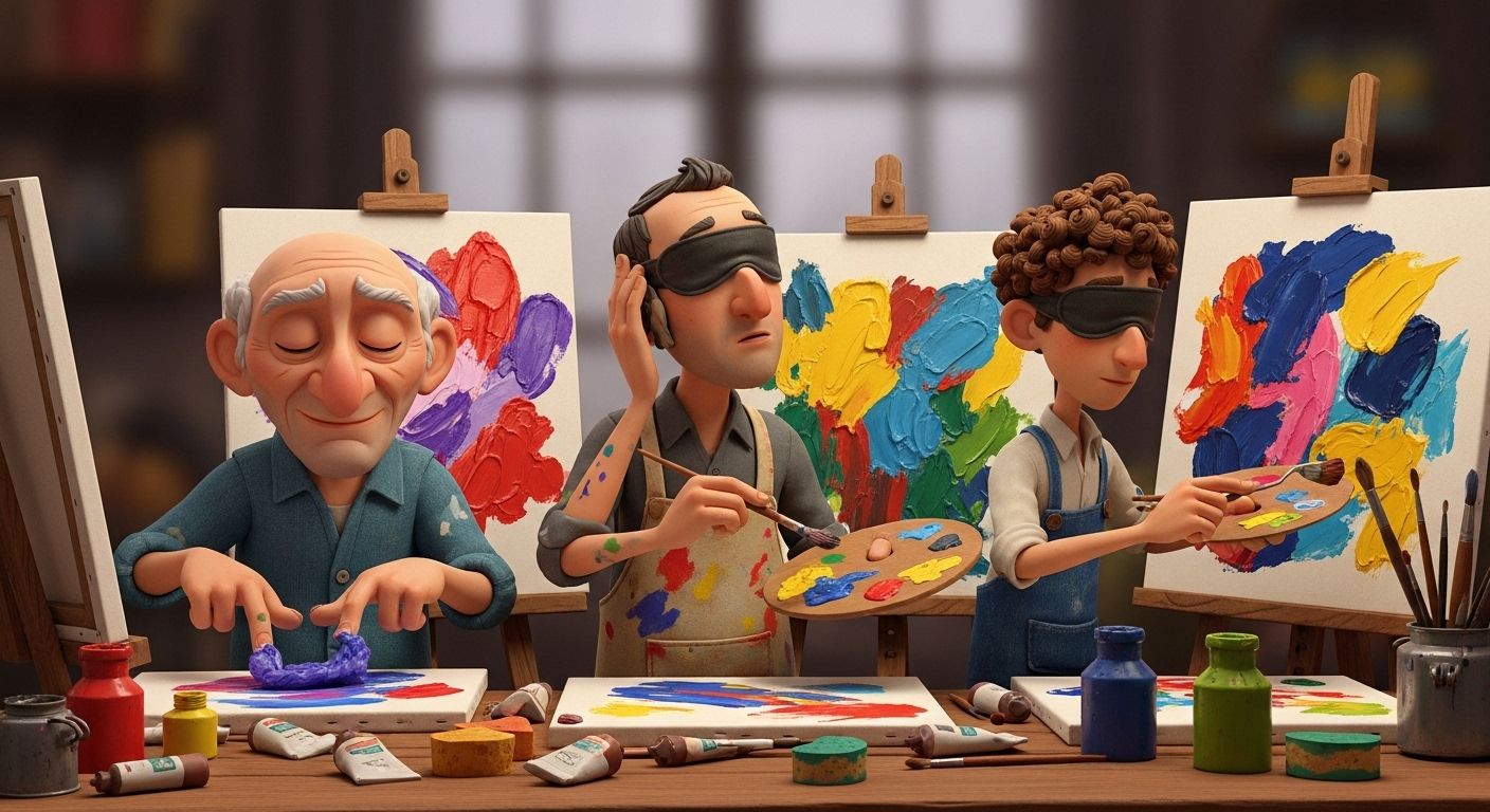 blind people painting