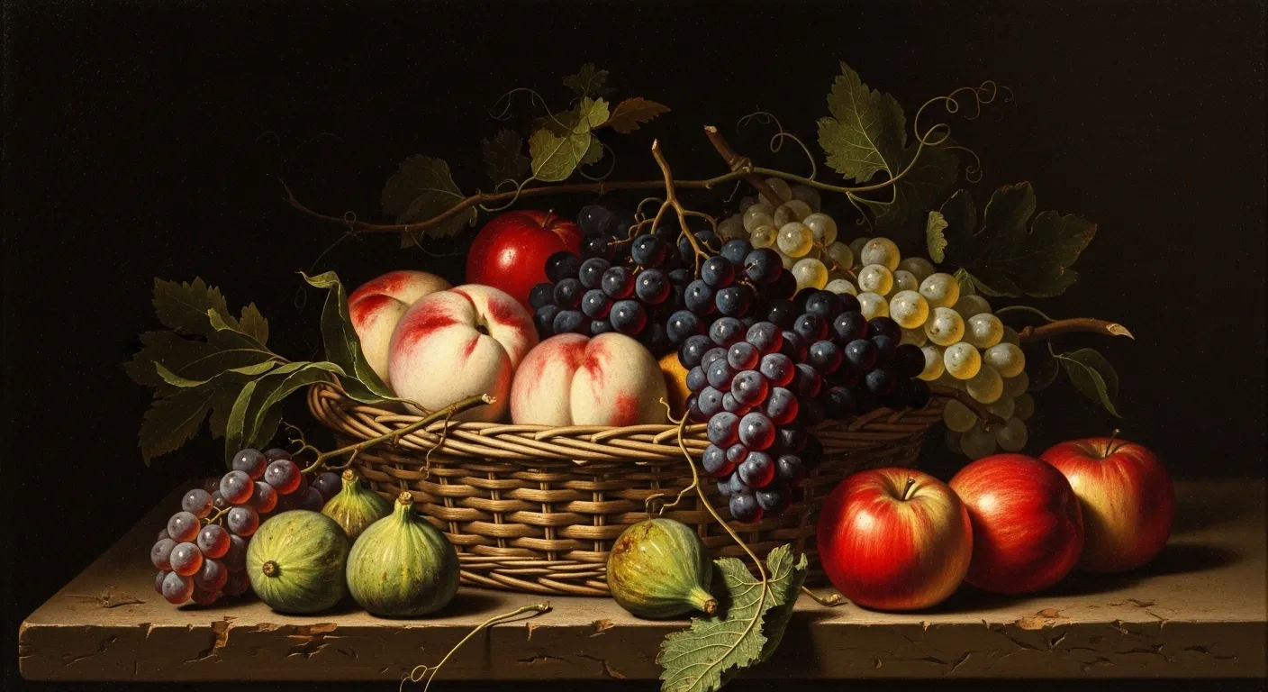 Caravaggio Still Life with a Basket of Fruit Dramatic Light