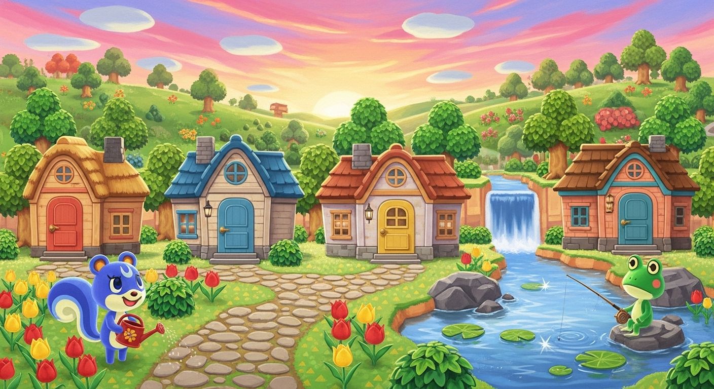 detailed painting animal crossing