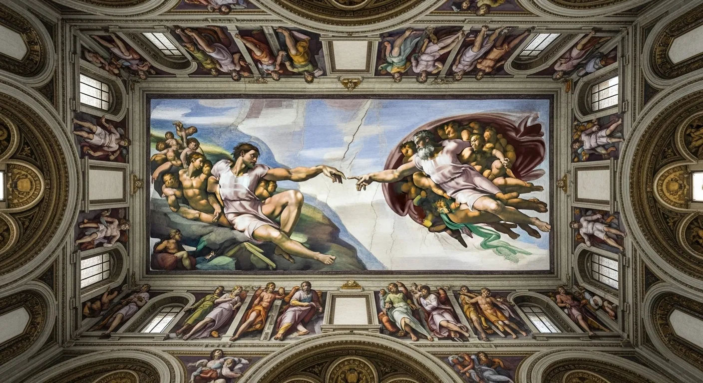 Frescoes on the Ceiling of the Sistine Chapel Divine Scenes