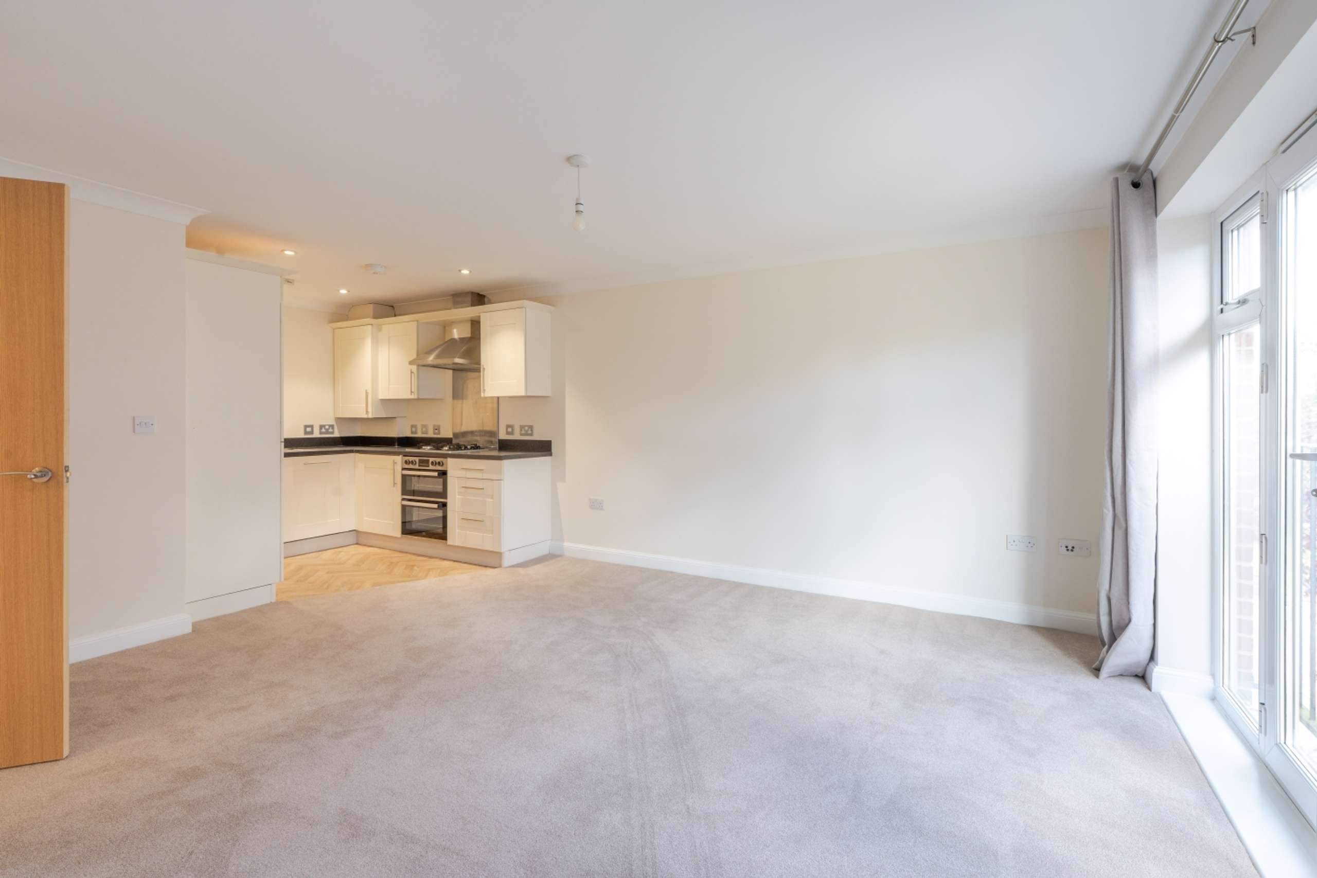 Open plan living room and kitchen
