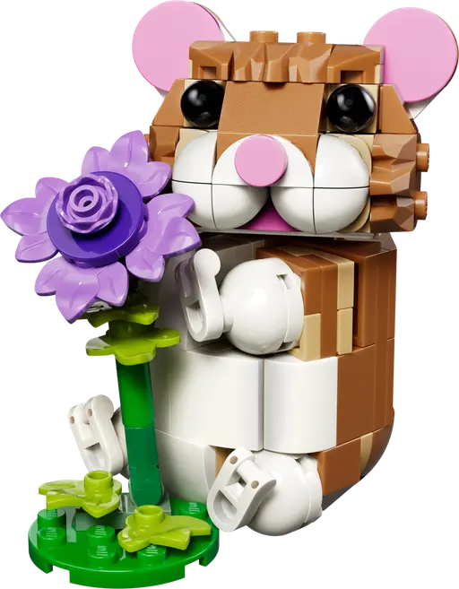 Cute Hamster with a Flower