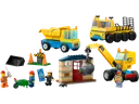Construction Trucks and Wrecking Ball Crane