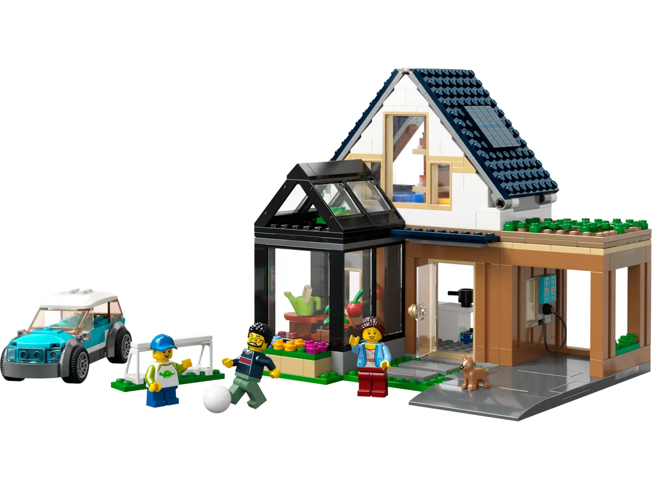 Family House and Electric Car