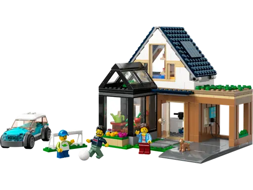 Family House and Electric Car