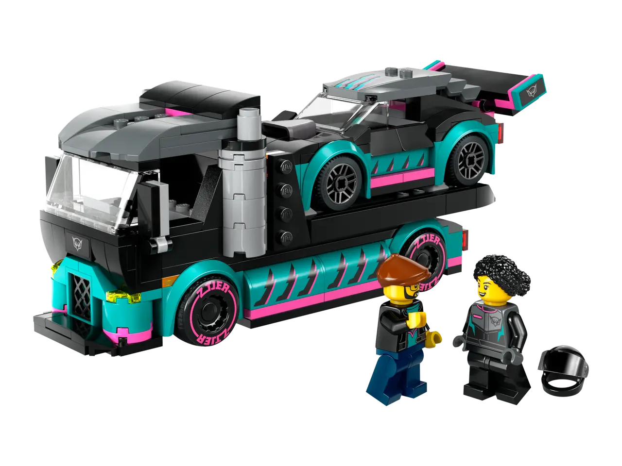 Race Car and Car Carrier Truck