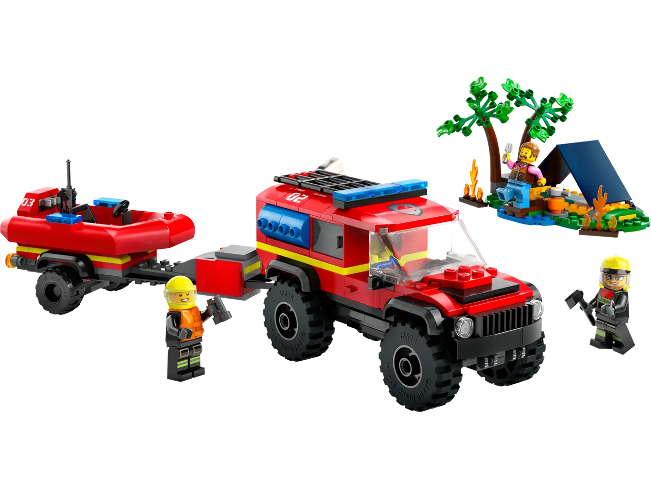 4x4 Fire Engine with Rescue Boat