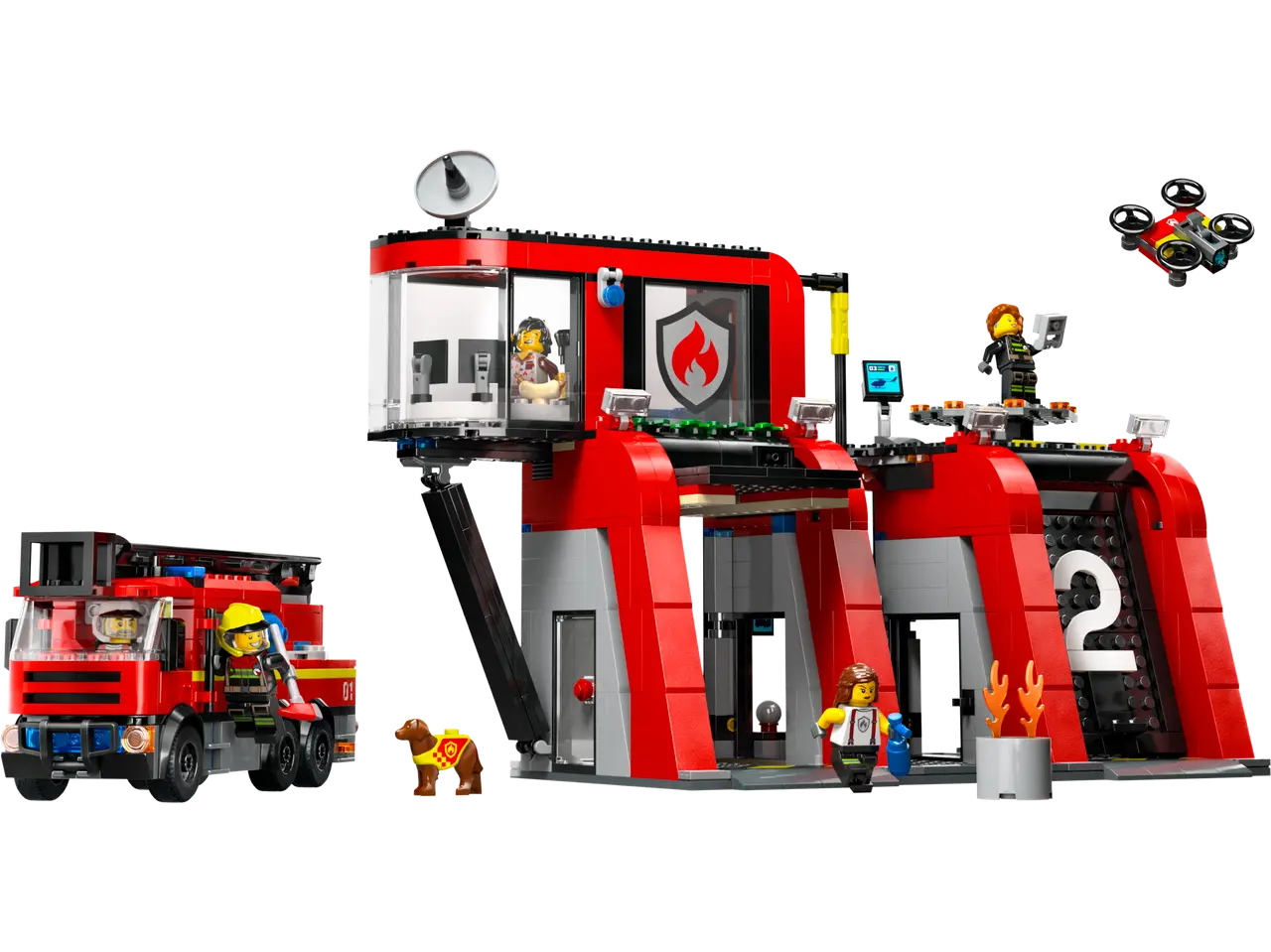 Fire Station with Fire Truck