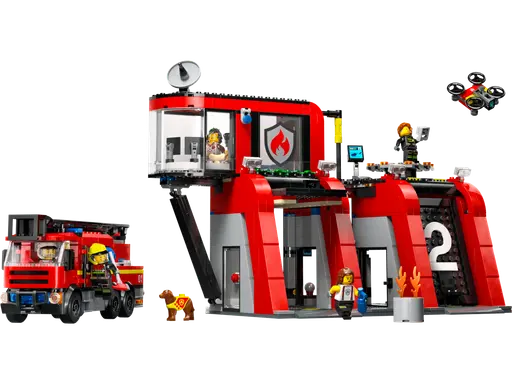 Fire Station with Fire Truck