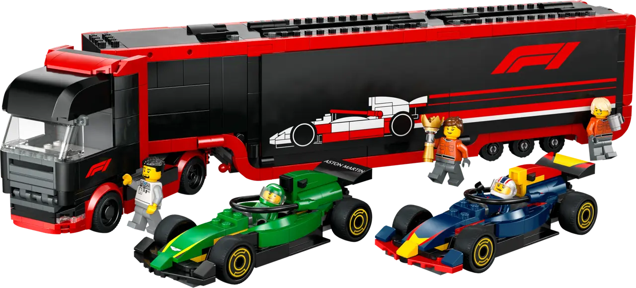 F1 Truck with RB20 & AMR24 F1 Cars