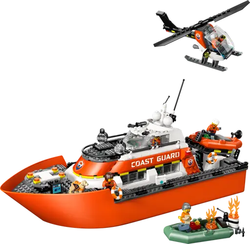 Coast Guard Rescue Boat & Helicopter