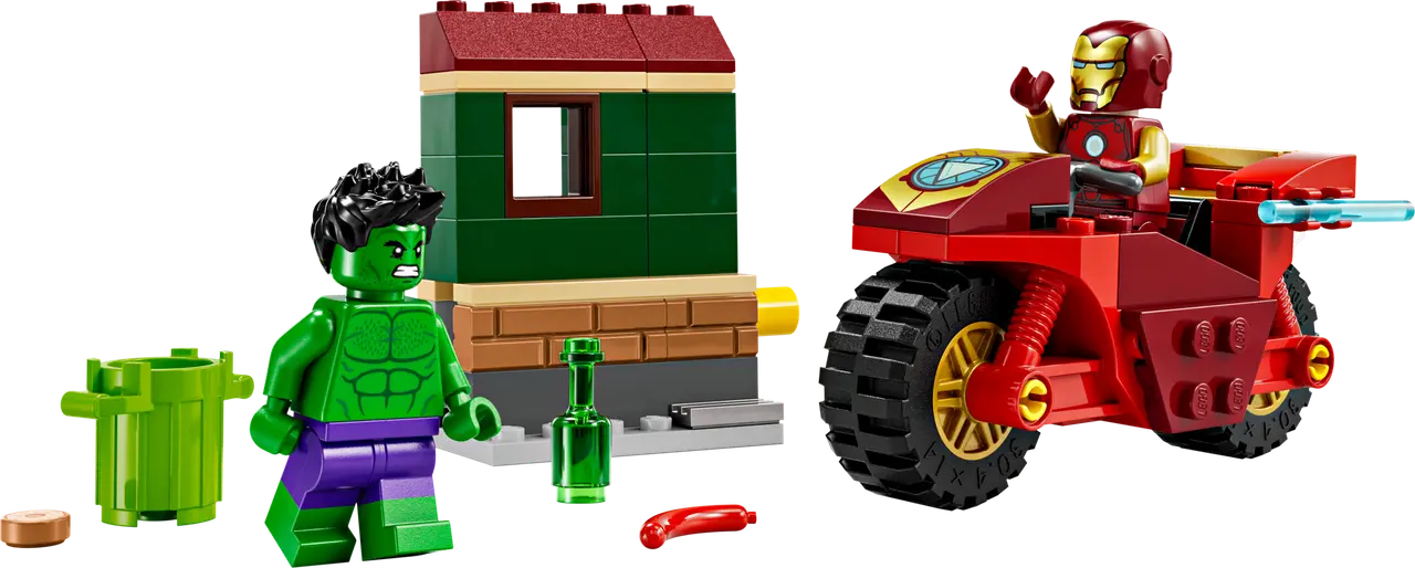 Iron Man with Bike and The Hulk