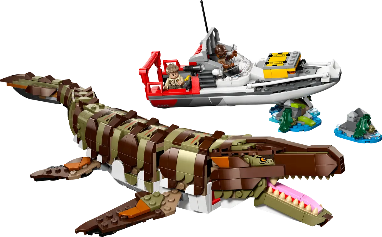 Brick-Built Mosasaurus Boat Mission
