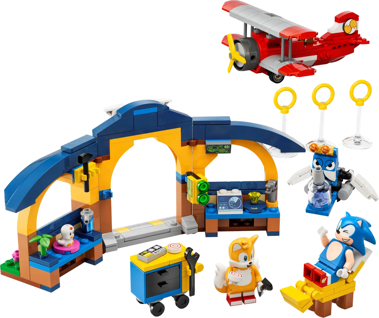 Tails' Workshop and Tornado Plane