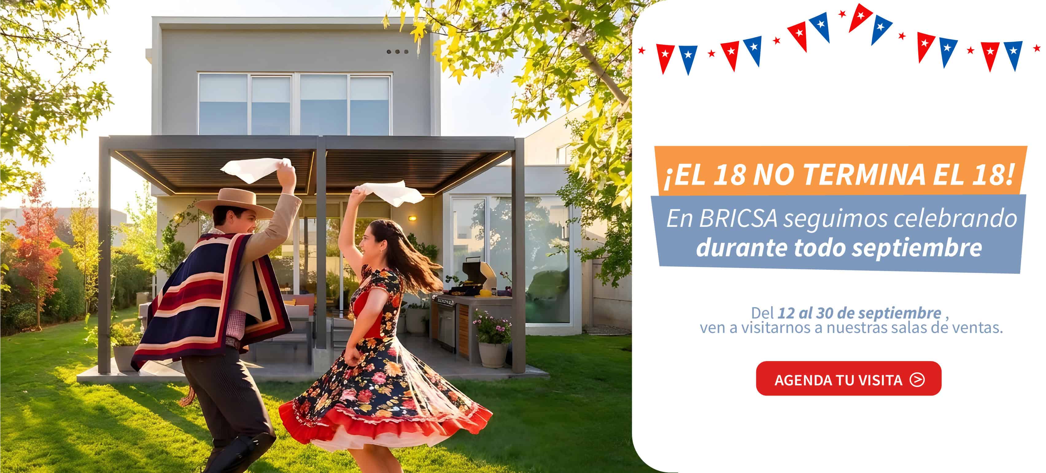 ¡El 18 no termina el 18! En Bricsa seguimos celebrando durante todo septiembre: visita una sala de ventas y participa por una parrilla a gas.