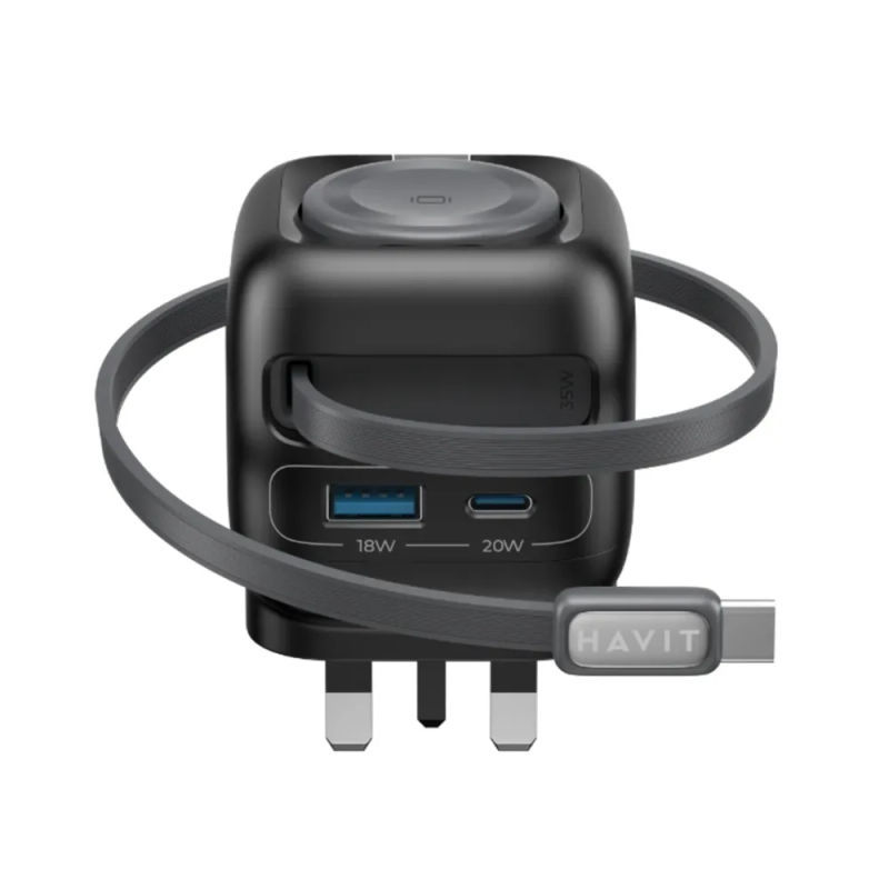 Havit UC250 Charger with Inbuilt Cable + Watch Wireless Charger