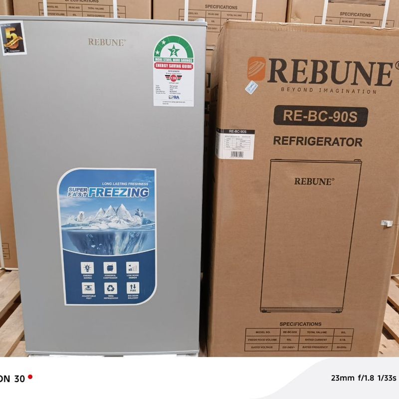 Rebune 90L Single Door Refrigerator | Dark Silver Edition