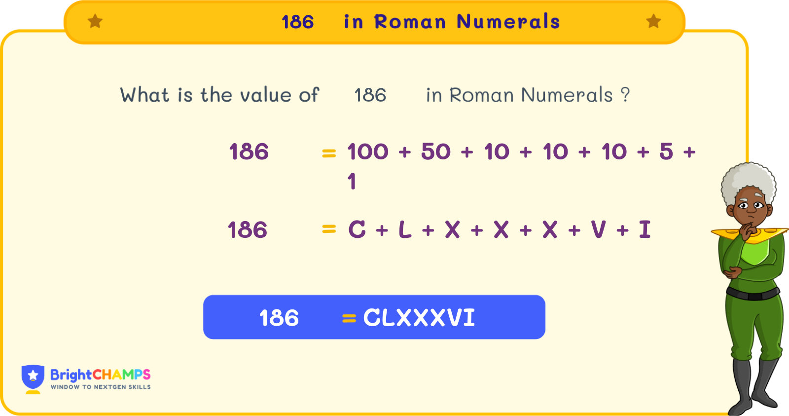 How to Write 186 in Roman Numerals
