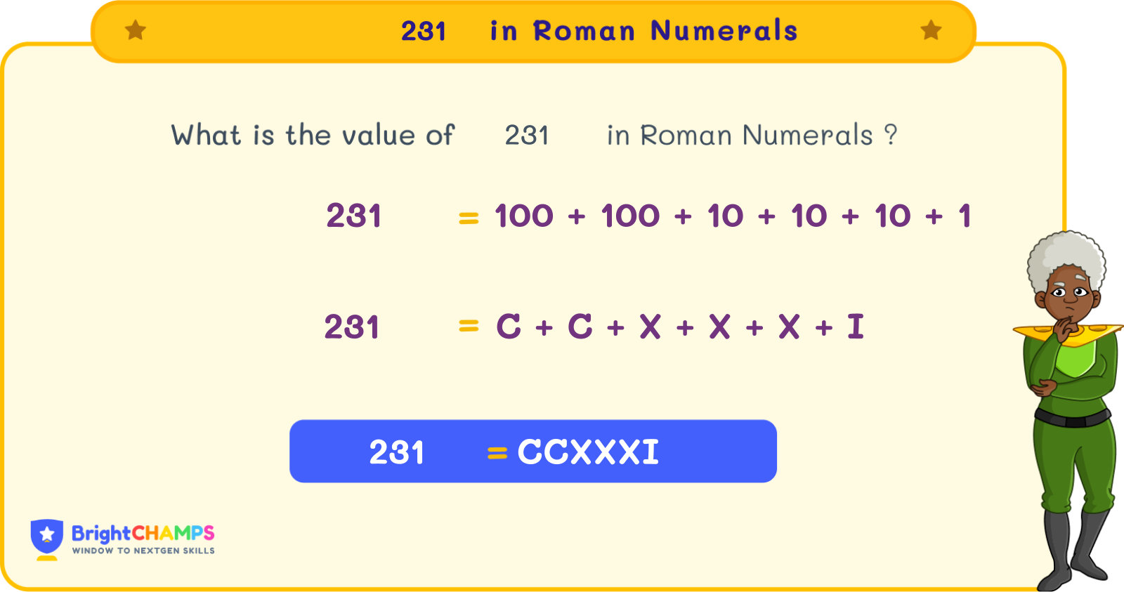 How to Write 231 in Roman Numerals