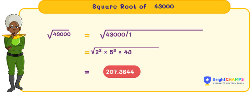 square root of 43000