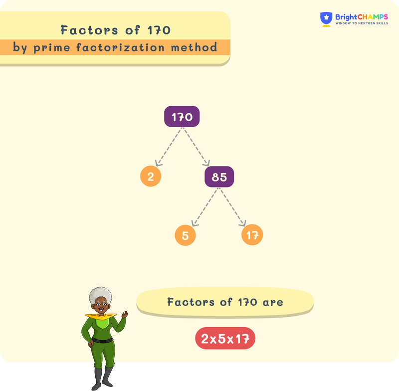 Factors of 170 using factor tree