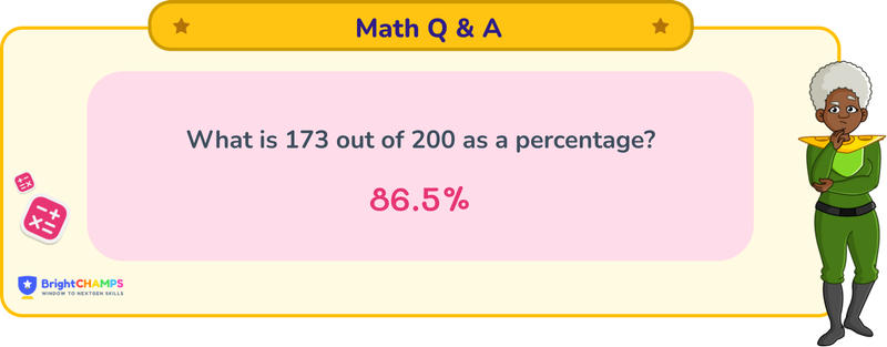 173 out of 200 as a percentage