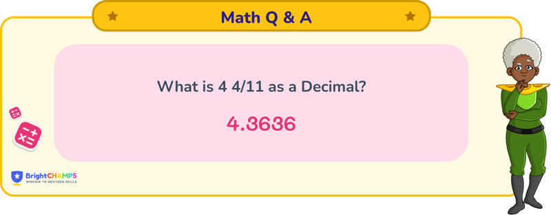 4 4/11 as a decimal