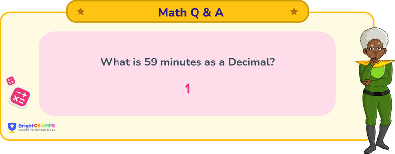 59 minutes as a decimal