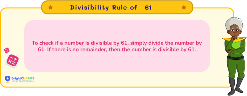 divisibility rule of 61