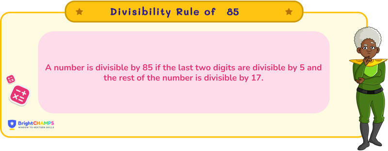 divisibility rule of 85