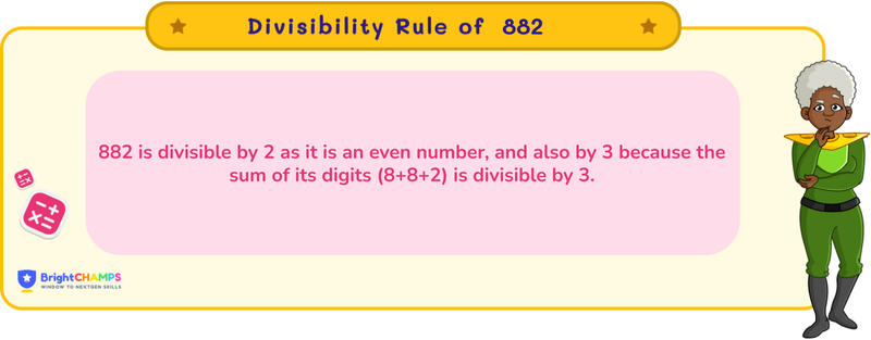 divisibility rule of 882
