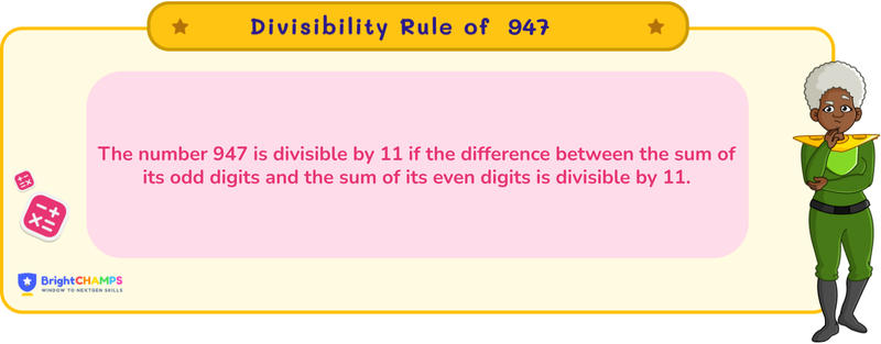 divisibility rule of 947