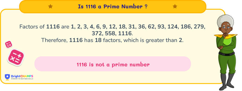 is 1116 a prime number