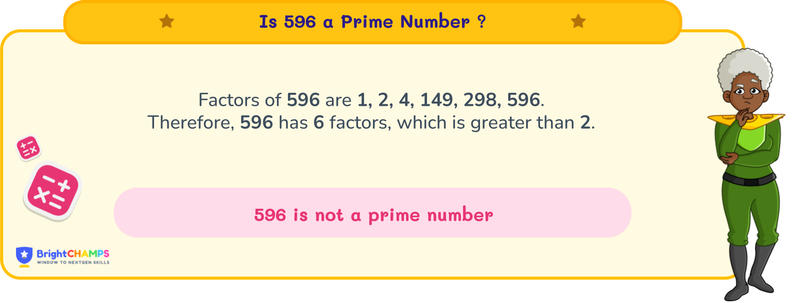 is 596 a prime number
